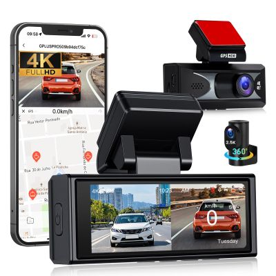 4K Dash Cam with WiFi & APP Control, 4K Front and 2.5K Rear, Dash Camera with ADAS,G-Sensor, 24 Hours Parking Mode, Loop Recording, Night Vision