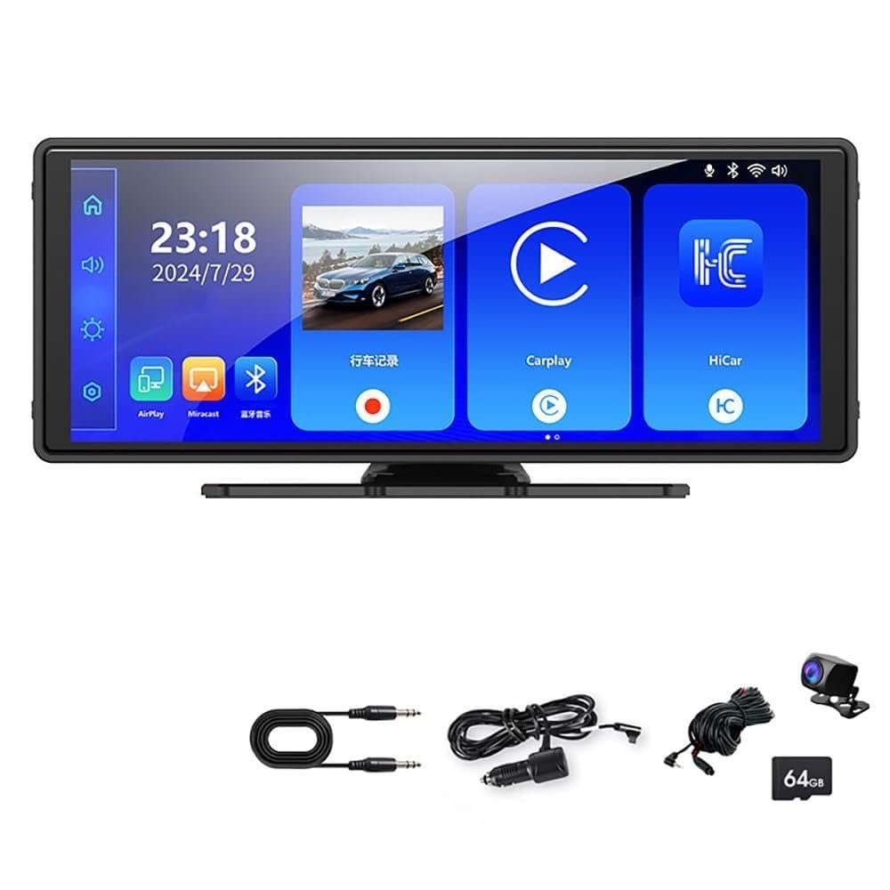 10.26" Car HD On-Dash Cameras System for Abarth 695 Biposto/Rivale/Anniversario 2014-2025,Dash Cam Stereo Touch Screen IPS Touchscreen Carplay Android Auto Bluetooth GPS-64G
