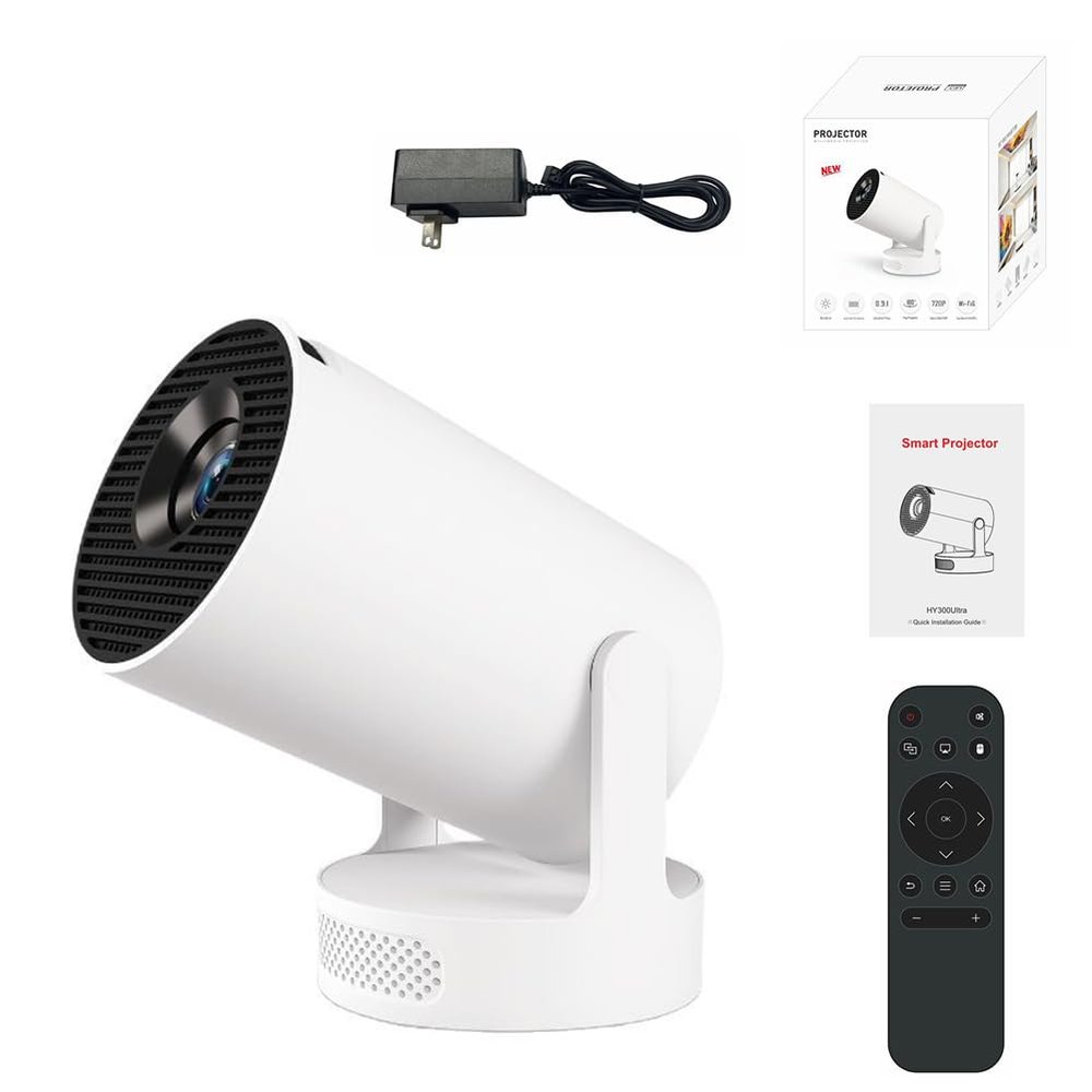 4K Portable Projector, Mini Portable Projector, 4K with WiFi6 & Bluetooth 5.4, 5W HiFi Speaker, Auto Vertical Keystone, 180 Rotatable for Home, Bedroom & Outdoor Fun