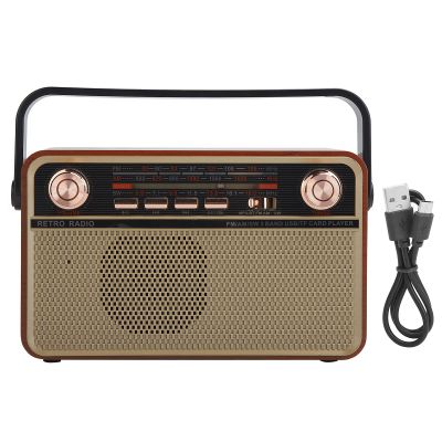Cryfokt Digital FM AM SW 3 Band Vintage Wooden BoxRadio with Best Reception, Rechargeable Portable Radio, Multifunctional USB Radio, Supports U Disk Memory Card Home