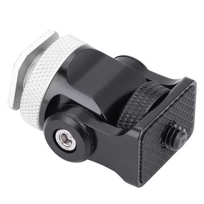Jonlaki Hot Shoe Mount Bracket for Camera Flash & with /4in Screw - Lightweight and Design (Black and Silver)