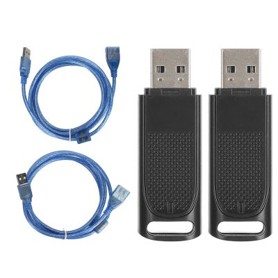 EIMSOAH 2 Pack Portable VR USB Dongle Receiver, Wireless Receiver for Valve Index Controllers Vive Tracker, with USB Extension Cable for SteamVR (Transparent Black)