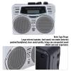 Dpofirs Cassette Tape Player AM FM Radio Recorder, Portable Player with Speaker & Headphone Jack & Digital Clock Timer, Built in Microphone view 3
