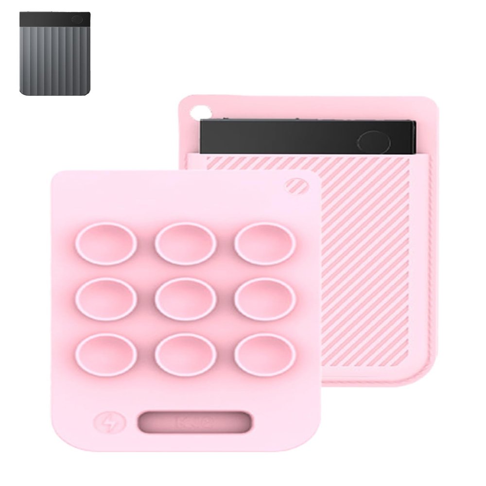 Compatible with Plaud Note Pro AI Voice Recorder,UYRUREL Premium Silicone Shockproof Protection Ultra-Thin Design, Comfortable and Skin-Friendly,Suction Cup Design Easy Portability,Pink.