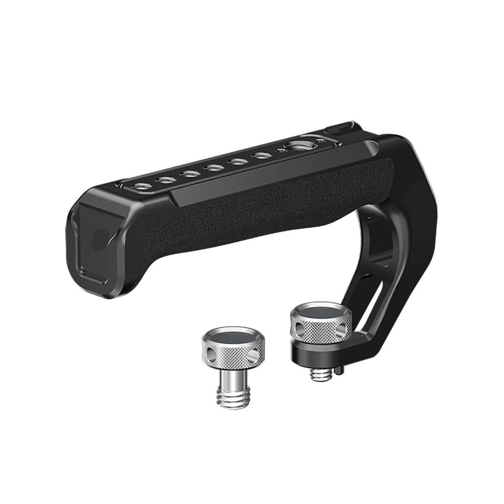 Camera Accessories, Universal Camera Top Handle with Cold Shoe 3/8 Arri 1/4 Screw Hole,Compatible for Sony Canon Nikon DSLR Cage Vlog Shooting,for Parts(Silicone Handle)