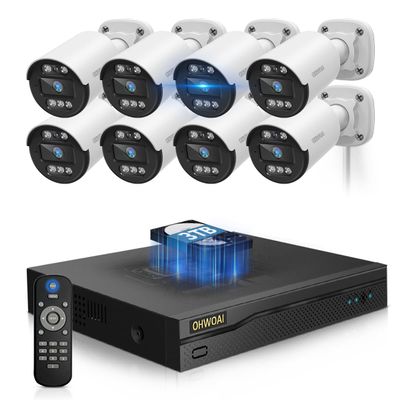 80ft IR Night Vision & 5MP Super HDWired Security Camera System Outdoor, 5MP CCTV Cameras Systems with AI Motion Detection, Home Video Surveillance DVR Kits