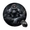 Gorilla on The Ground Mouse Pad Cute Round Computer Mousepad Stitched Edges Gaming Mouse Mat Waterproof Desk Mat for Home Office Dorm Desktop Decor view 1