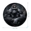 Gorilla on The Ground Mouse Pad Cute Round Computer Mousepad Stitched Edges Gaming Mouse Mat Waterproof Desk Mat for Home Office Dorm Desktop Decor view 2