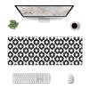Black and White Mudcloth Large Mouse Pad, 31.5x12 Inch Gaming Desk Mat, XXL Non-Slip Rubber Base Computer Pad with Durable Stitched Edges for Work and Play view 2