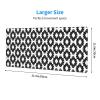 Black and White Mudcloth Large Mouse Pad, 31.5x12 Inch Gaming Desk Mat, XXL Non-Slip Rubber Base Computer Pad with Durable Stitched Edges for Work and Play view 3
