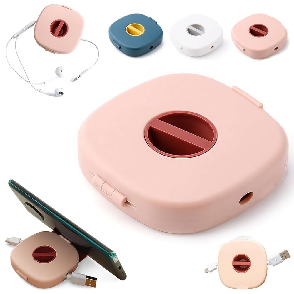 2 in 1 Cable Winder with Phone Stand,2026 New Durable Cable Organizer and Charging Stand for Earphones,Cord Cables Winder Organizer with PhoneStand Rotate,for ChargingCable Case Earphones USB Wires