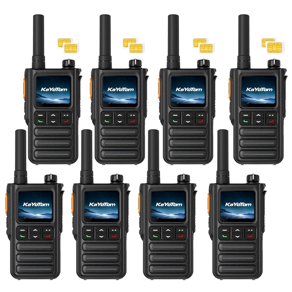 4G LTE POC Walkie Talkies Lifetime Free Rapid Nationwide & Global Communication, Unlimited Range Long Range Two Way Radio, IP65 Rainproof for Outdoor, Logistics, Road Trips & Family(8-Pack)