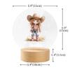 callie moment Personalized Night Light with Name, Custom Acrylic Lamp on Beech Base, Room Decor Night Lamp, Birthday Gifts for Kids (Cute Cowgirl) view 2