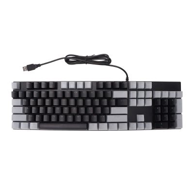 104 Key Mechanical Gaming Keyboard with Blue Switch, RGB Backlit USB Wired Keyboard, Durable ABS Aluminum Alloy Frame for PC Laptop, Ergonomic Design with 20 Lighting Modes for Win (Gray Black)