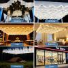 100m Total Ceiling Drapes with Lights for Weddings, 10 Panels Luminous Ceiling Veil, Sheer Tulle Backdrop Photo Background Drapes for Wedding Ceremony Birthday Party Arch Decoration 40cmH-Yellow view 3
