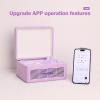 WhatPlus CD Player with Bluetooth Speaker, High-Fidelity Sound, App-Controlled, Magnetic Display for Photos & Pins, Retro Desktop Music Player, Gift for Music Lovers (Light Purple) view 2