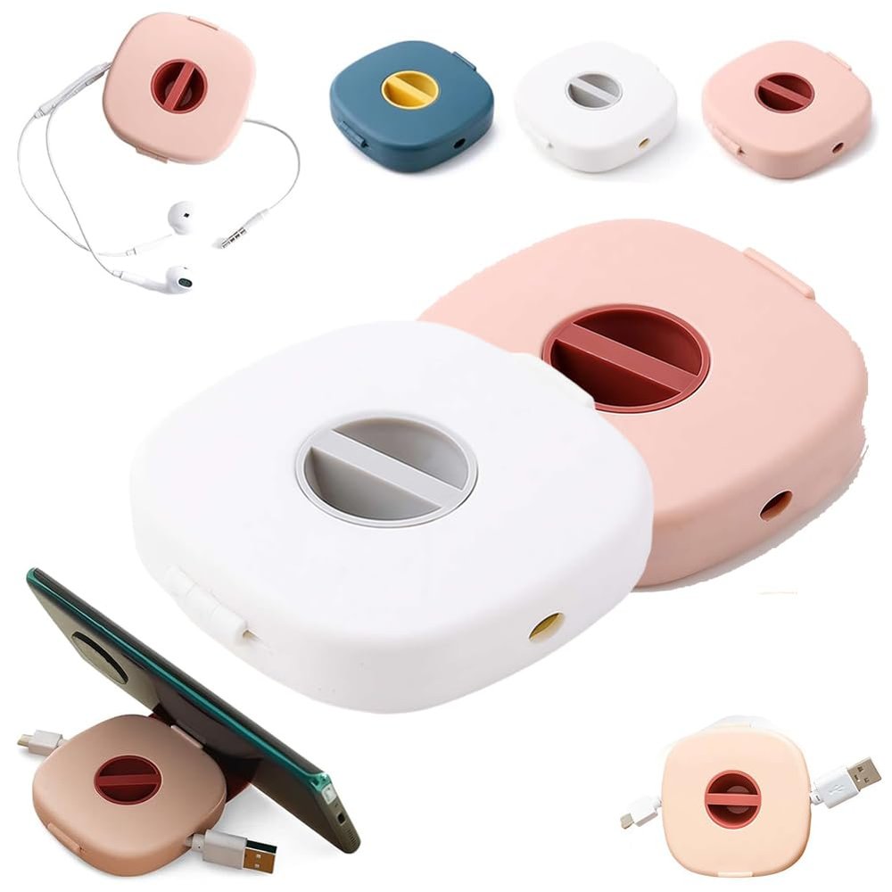 2 in 1 Cable Winder with Phone Stand,2026 New Durable Cable Organizer and Charging Stand for Earphones,Cord Cables Winder Organizer with PhoneStand Rotate,for ChargingCable Case Earphones USB Wires