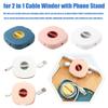 2 in 1 Cable Winder with Phone Stand,2026 New Durable Cable Organizer and Charging Stand for Earphones,Cord Cables Winder Organizer with PhoneStand Rotate,for ChargingCable Case Earphones USB Wires view 3