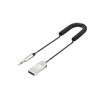 Gallasys Bluetooth 6.0 Audio Adapter for Car 3.5mm to Bluetooth Receiver, Dual Device Connection, Auto Reconnect, Noise Reduction, USB to AUX Transmitter for Smartphone, Speaker, Car Stereo