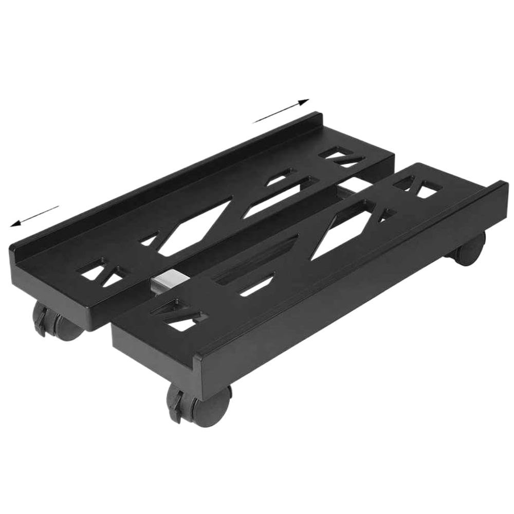 SaWywGc0u Adjustable Mobile PC Tower Stand with Wheels Under Desk CPU Holder Adjustable Stable Mobile Computer Host Stand Compatible with Home Office(Black)