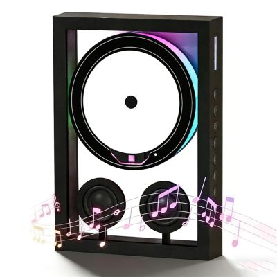 Music Frame CD Player, Wall Mountable Bluetooth CD Player, with Multiple Play Modes, 4 Types of Ambient Lights, 3 Placement Options, for Home/Corridor/Wall Decor
