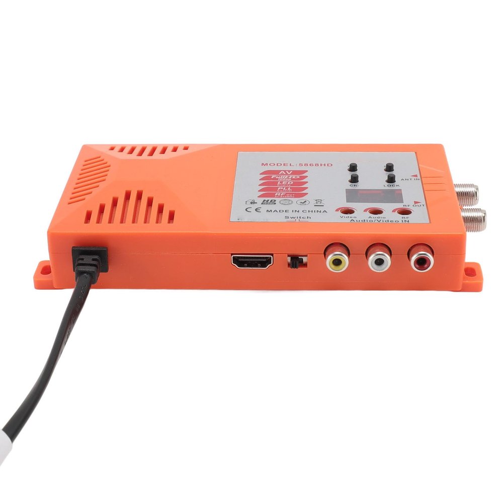 ZJchao HD Multimedia Interface to RF Modulator Powerful AV Coaxial Converter with Adjustable Output for Old TVs Streaming Devices Game Consoles Metal Plastic (US Plug)