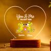 callie moment Personalized Night Light with Name, Custom Acrylic Lamp on Beech Base, Room Decor Night Lamp, Birthday Gifts for Kids (Couple Marsupilami) view 1