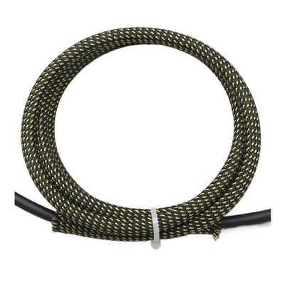 1M Black Gold PET Braided Cable Sleeve - Expandable Sheath for 2 to 20mm High Density Cable Protection(Black Gold,16mm)