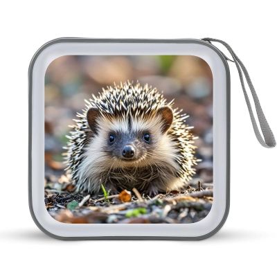 FekiLoot Hedgehog CD Case 40 Sheets Capacity DVD Storage Bag Cute Portable Zipper DVD Case Holder Large Capacity CD Wallet for Car Home Office Games Disc Audio Music