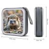 FekiLoot Hedgehog CD Case 40 Sheets Capacity DVD Storage Bag Cute Portable Zipper DVD Case Holder Large Capacity CD Wallet for Car Home Office Games Disc Audio Music view 2