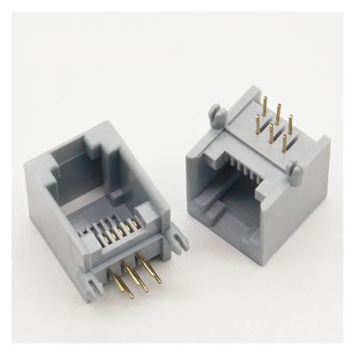 SAURYFZXBS 10PCS/Lot RJ12 socket telephone 90 degrees 6pin crystal female 6p6c socket SAURYFZXBS