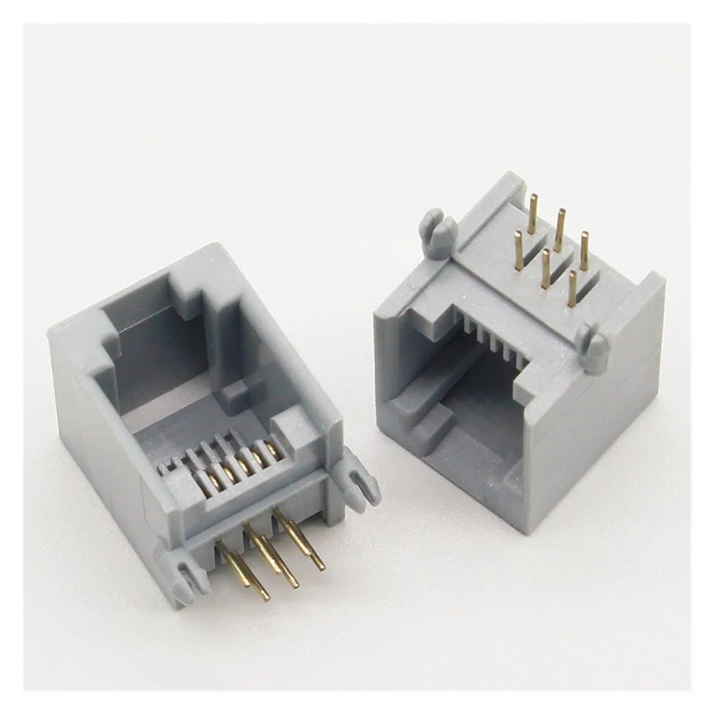 SAURYFZXBS 10PCS/Lot RJ12 socket telephone 90 degrees 6pin crystal female 6p6c socket SAURYFZXBS