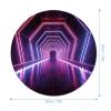 Neon Lights Tunnel Mouse Pad Basics Circle Desk Mat Non-Slip Waterproof Mouse Pads Rubberized Base Mouse Mats with Stitched Edge for Office and Home 7.8 X 7.8 Inch view 2
