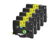 5 Pack Heat Shrink Tube Label 5.8mm HSe-611 Black on Yellow Cartridge for Label Printers view 1