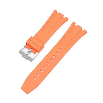 26mm Fluororubber Watch Strap For Audemars Piguet Royal Oak Offshore Pin Buckle/butterfly Buckle(Orange s1)