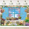 Spring Backdrop 7x5FT Spring Easter Window Scenery Flower Photography Background Easter Theme Party Decorations Banner (84x60 inch) view 3
