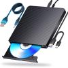 aelrsoch External Blu ray Drives Player Read/Write Compatible Bluray Burner USB 3.0 / Type-C BD DVD Burner Blu ray Player for pc, Windows 7-11 & MacBlack view 1