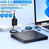 aelrsoch External Blu ray Drives Player Read/Write Compatible Bluray Burner USB 3.0 / Type-C BD DVD Burner Blu ray Player for pc, Windows 7-11 & MacBlack view 2