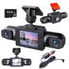 1080P 360 4 Channel Car Dashcam System - Front/Rear/Left/Right Cameras with Night Vision & 32GB SD Card, Plug-in Power for Taxis/Fleets/Family Vehicles & Road Safety Monitoring (Three Sides) view 1