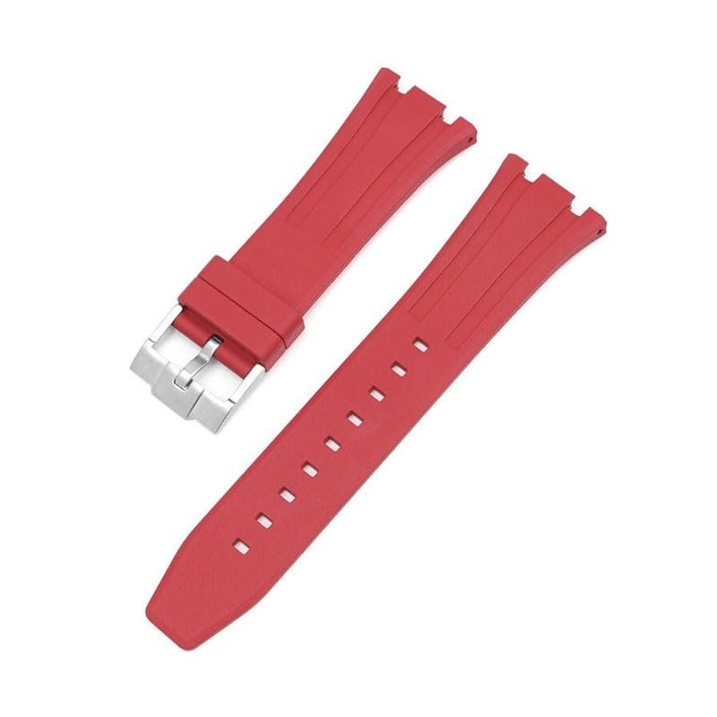 26mm Fluororubber Watch Strap For Audemars Piguet Royal Oak Offshore Pin Buckle/butterfly Buckle(Red s1)