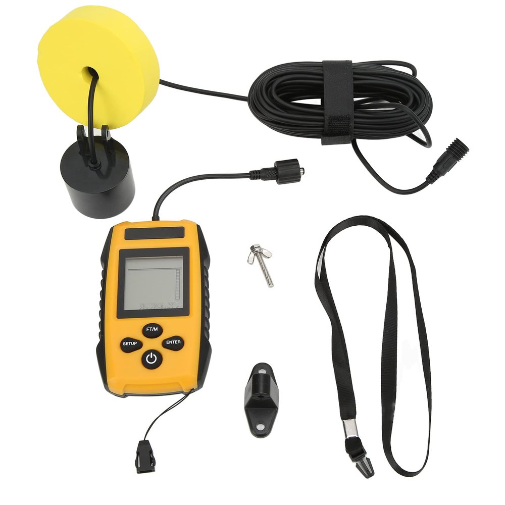 Sonar Detector Fish Finder, Wired Depth Finder with HD LCD Display, Underwater Fish Detector for Boat Fishing Kayak, Detects Water Depth Fish Position Weeds Rocks