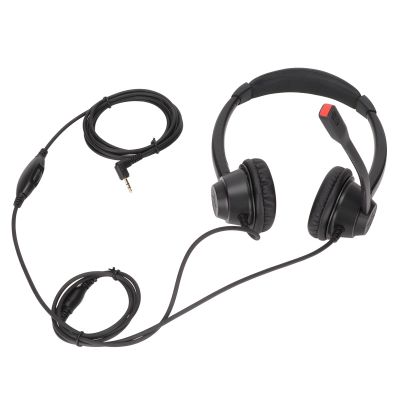 KunEchevyr H390D - 2.5VA 2.5mm Business Headset, Binaural Corded Headset with HD Mic, Adjustable Microphone for Clear Calls, Comfortable Ear Pads for Long Hours Use, Compatible with Office Ph