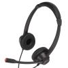 KunEchevyr H390D - 2.5VA 2.5mm Business Headset, Binaural Corded Headset with HD Mic, Adjustable Microphone for Clear Calls, Comfortable Ear Pads for Long Hours Use, Compatible with Office Ph view 3