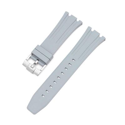 26mm Fluororubber Watch Strap For Audemars Piguet Royal Oak Offshore Pin Buckle/butterfly Buckle(Gray s1)