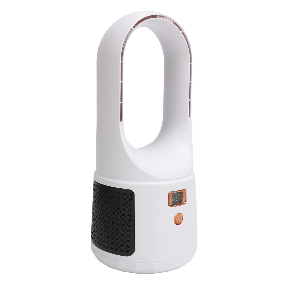 Badafaci Bladeless Desk Fan, 6 Speed Quiet Portable USB Fan with Turbocharged Airflow for Home Office Bedroom (White)