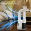 Badafaci Bladeless Desk Fan, 6 Speed Quiet Portable USB Fan with Turbocharged Airflow for Home Office Bedroom (White) view 2