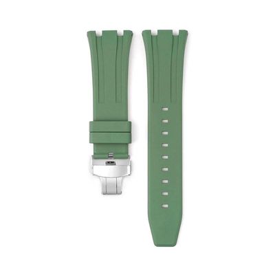 26mm Fluororubber Watch Strap For Audemars Piguet Royal Oak Offshore Pin Buckle/butterfly Buckle(Dark green s2)
