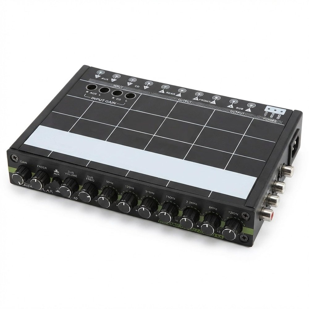 Car Audio Stereo EQ Equalizer with 7 Band, Graphic Audio Equalizer, High Durability, Black - Precise Sound Adjustment, Easy Backlit Controls, Ideal for Car Audio Sound Systems