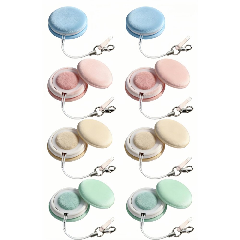 Macaron Shaped Screen Cleaner Dust Plug Keychain - Reusable & Washable Touch Screen Wipe with Wrist Strap, for Phones, Tablets, Glasses & Camera Lenses (8)