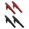 4MM Insulated Clips with PA Insulation Sheath, Nickel Plated Copper Connectors for Wire Connection, Red and Black Clamps Clips for Banana view 3